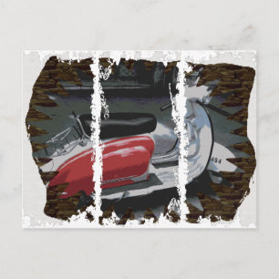 Schmutziges 3Tall packt Postkarte ein