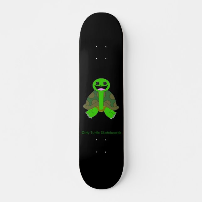 Schmutziges Schildkröte-Logo, schwarz Skateboard (Vorne)