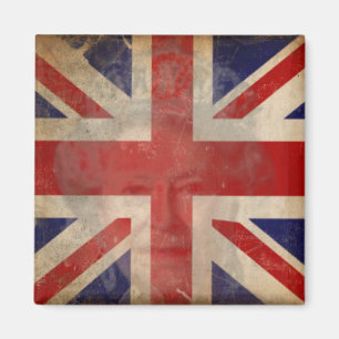 Schmutziges UK-Flaggen-Magnet mit Königin Elisabet Magnet