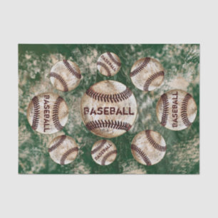 Schmutziges Vintage-Baseball-Tissue-Papier in Ihre Seidenpapier