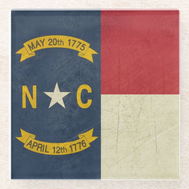 Schmutzillustration des North Carolina Glasuntersetzer (Vorderseite)