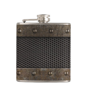 Schmutzmetallhintergrund Flachmann