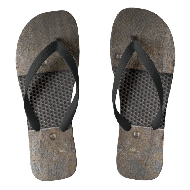 Schmutzmetallhintergrund Flip Flops (Fußbett)