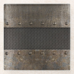 Schmutzmetallhintergrund Glasuntersetzer