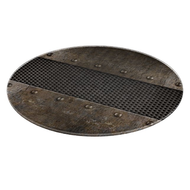 Schmutzmetallhintergrund Schneidebrett (Ecke)