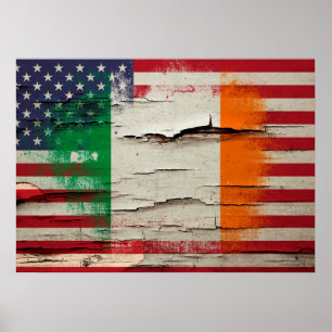 Schnabelfarbe  Irish American Flag Poster