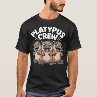 Schnabeltier-Crew Cartoon Seltsames Australisches  T-Shirt
