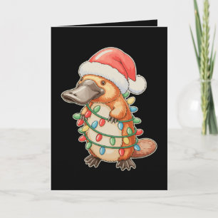 Schnabeltier Weihnachtsmann Hut Weihnachtsbeleucht Karte