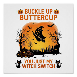 Schnall An Butterblume Halloween Geist Hexenhut Be Poster
