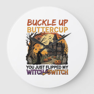 Schnall An Butterblume Hexen Schalter Halloween Ve Große Wanduhr