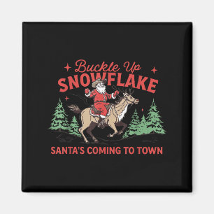 Schnall-an Schneeflocke-Santa-kommt-bald Western-W Magnet
