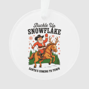 Schnall An Schneeschuh Rodeo Cowboy Santa Weihnach Ornament