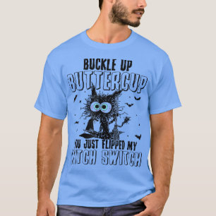 Schnallen Butter Cup Black Cat Hexe Halloween 346 T-Shirt