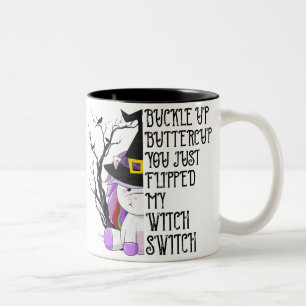 Schnallen Sie den Buttercup Hexe hoch Zweifarbige Tasse