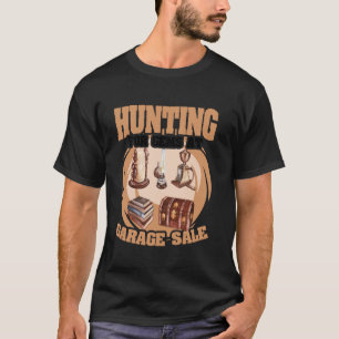 Schnäppchenjagd auf Garagenflohmärkten Lustiger An T-Shirt