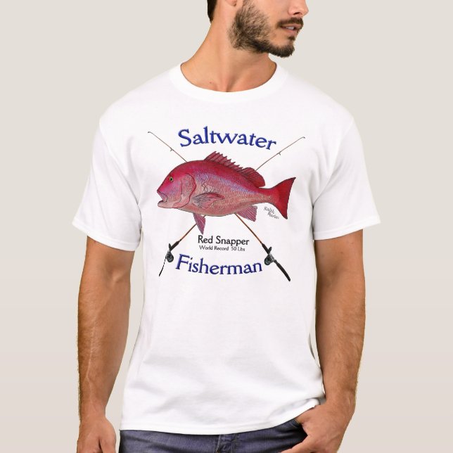 Schnapper fishermans Salzwasser-Fischen T-Shirt (Vorderseite)