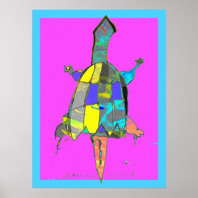 Schnappschildkröte Abstrakte Kunst Poster (Vorne)