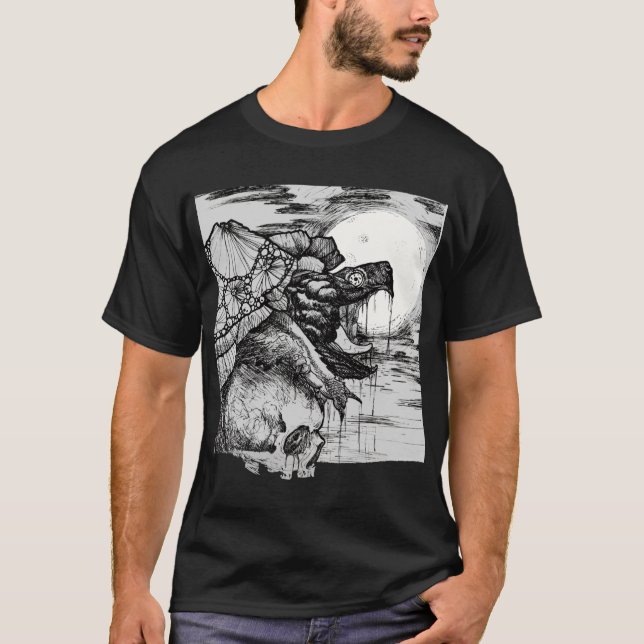 Schnappschildkröte Feder und Tinte Freunde T-Shirt (Vorderseite)