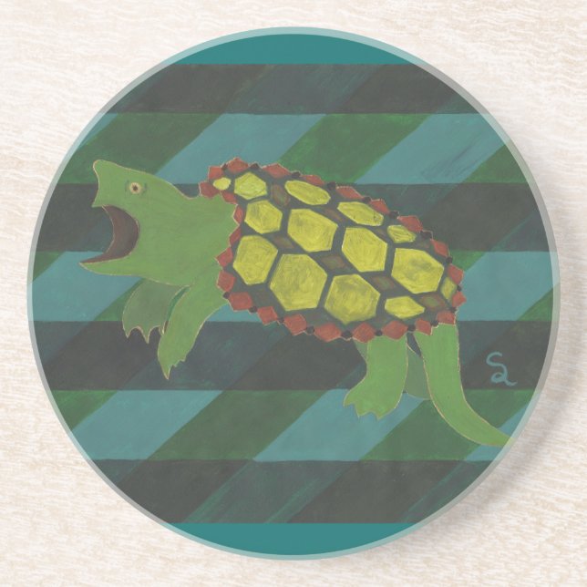 Schnappschildkröte Sandstein Untersetzer (Vorne)