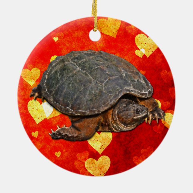 Schnappschuss Terrapin-lover Geschenk Keramikornament (Hinten)