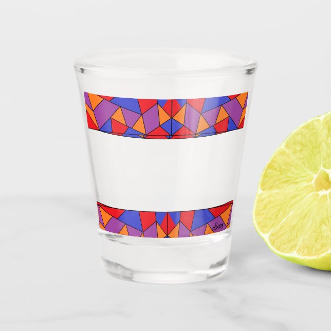 Schnapsglas : abstraktes Design (Vorderseite)