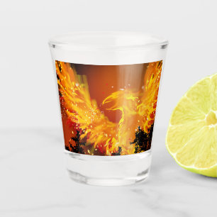 Schnapsglas Phoenix im Flug