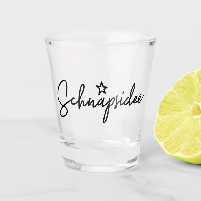 Schnapsidee, deutsches Wort, Booze Idee, Deutschla Schnapsglas (Vorderseite)