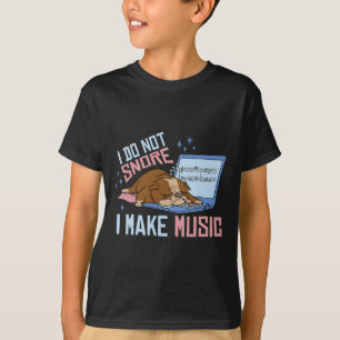 Schnarche nicht, ich mache Musik Bulldoge Schlaf N T-Shirt