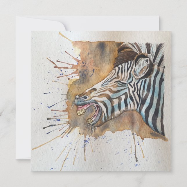 Schnarchen Zebra Postcard Style Notecard Dankeskarte (Vorderseite)