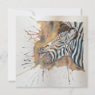 Schnarchen Zebra Postcard Style Notecard Dankeskarte