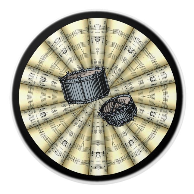 Schnarrtrommel-~ gerollter Noten ~Chose Keramikknauf (Vorderseite)