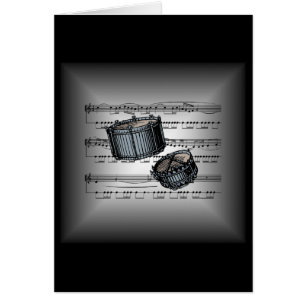 Schnarrtrommeln ~ 3-D Noten ~ Silber u. Schwarzes