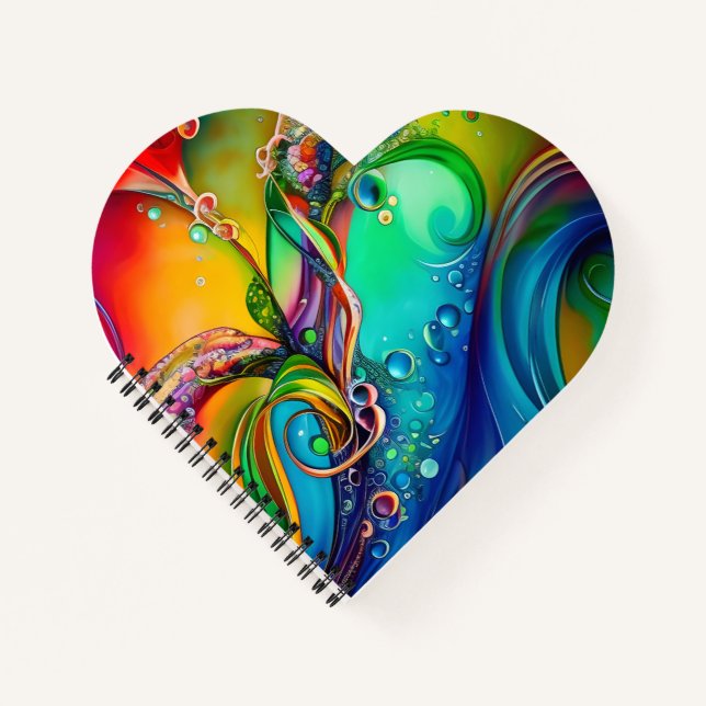 Schnauze! Farbige Bläschen Abstrakt Notizbuch (Vorderseite)