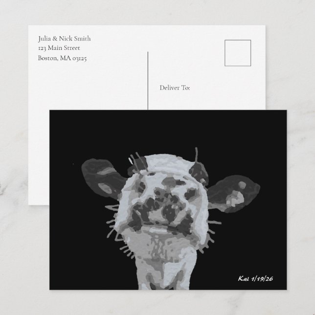 Schnauzenstupser, Tier Postkarte (Vorne/Hinten)