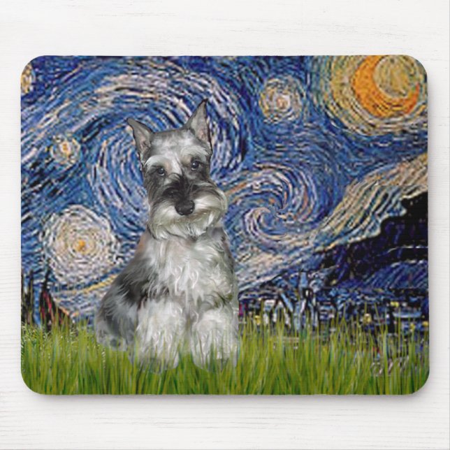 Schnauzer 1 - Sternennacht Mousepad (Vorne)