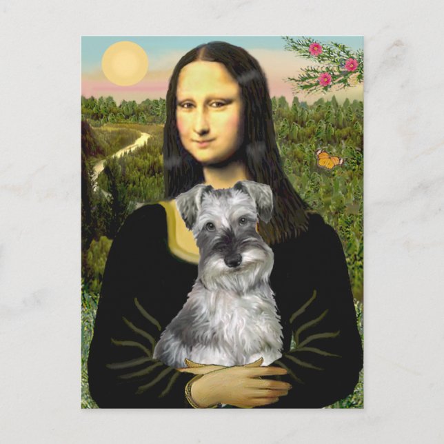 Schnauzer 1N - Mona Lisa Postkarte (Vorderseite)