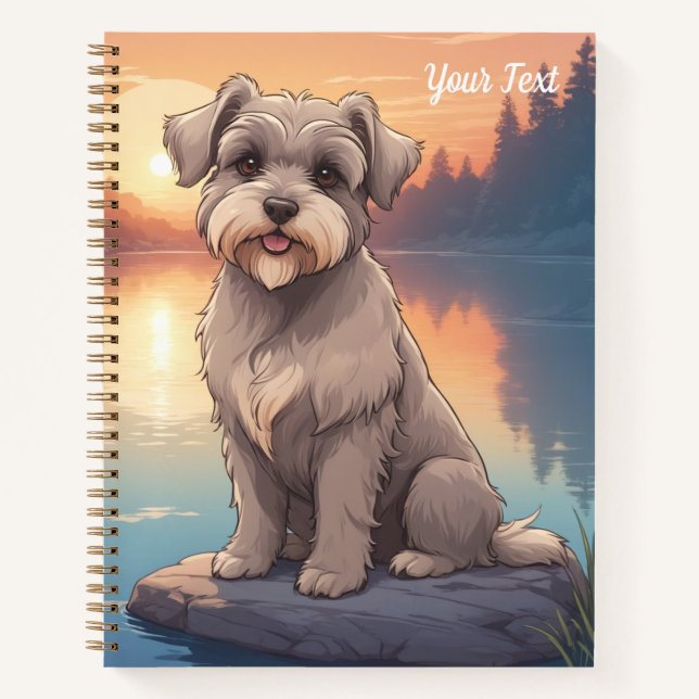 Schnauzer am See Notizbuch (Vorderseite)