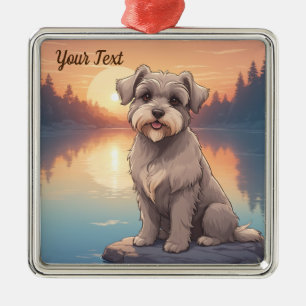 Schnauzer am See Ornament Aus Metall