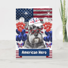 Schnauzer American Hero Grußkarte Karte