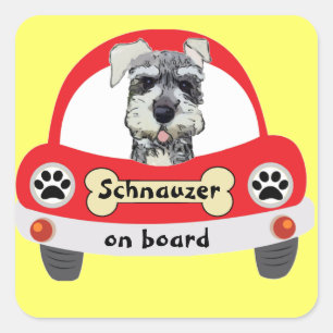 Schnauzer an Bord Quadratischer Aufkleber