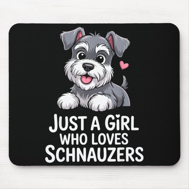 Schnauzer Art For Women Girls Kids Mini Schnauzer  Mousepad (Vorne)