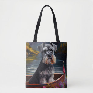 Schnauzer auf einem Paddel: Ein landschaftliches A