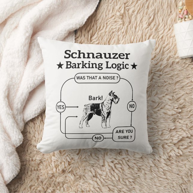 Schnauzer Barking Logic Cool Dog Pet Lover Sarcasm Kissen (Decke)