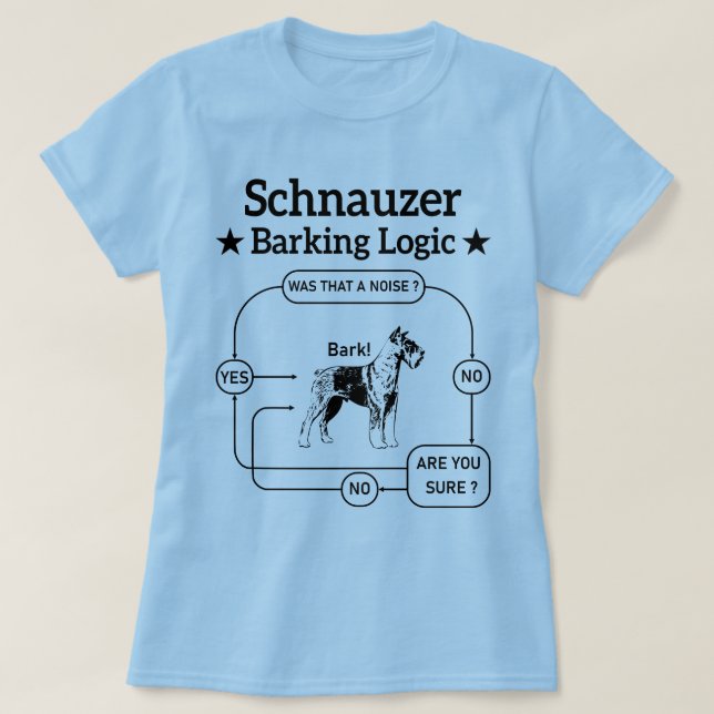 Schnauzer Barking Logic Cool Dog Pet Lover Sarcasm T-Shirt (Design vorne)