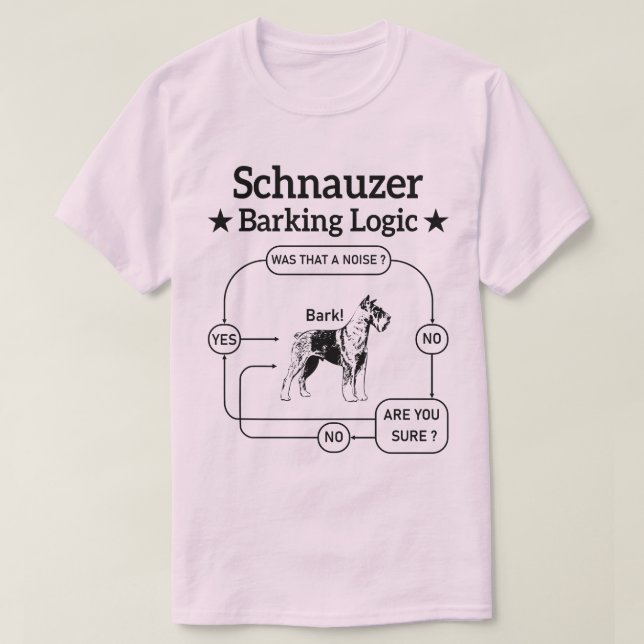 Schnauzer Barking Logic Cool Dog Pet Lover Sarcasm T-Shirt (Design vorne)