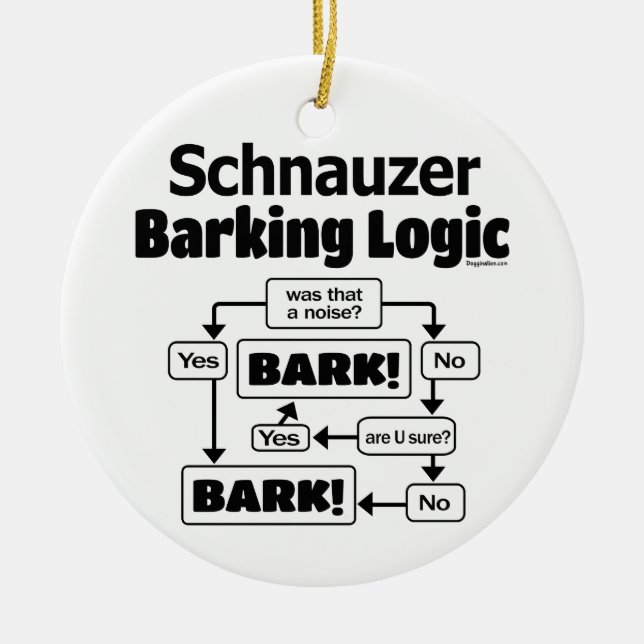 Schnauzer Barking Logic Keramik Ornament (Vorne)