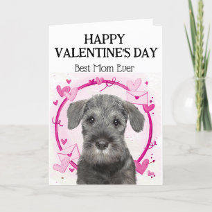 Schnauzer Best Mama Custom Valentinstag Feiertagskarte