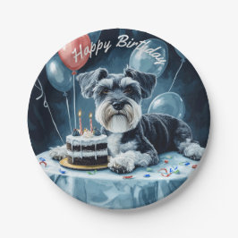Schnauzer Birthday Pappteller