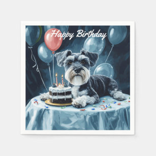 Schnauzer Birthday Serviette