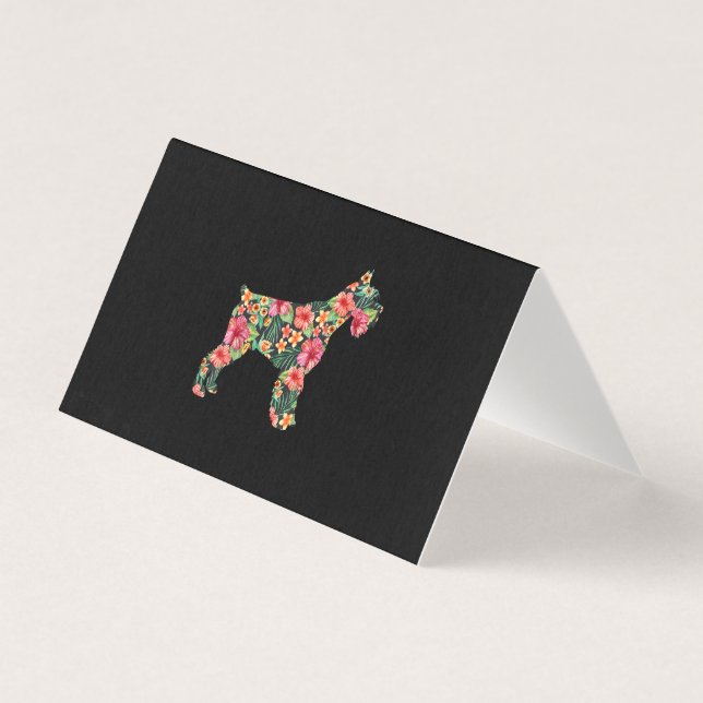 Schnauzer Blume Funny Dog Silhouette Blumengeschen (Vorderseite)